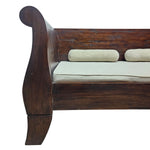 Grand Mahogany-Finish Sleigh Daybed with Bolster Accents