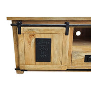 Factory Chic Reclaimed Style Mango Wood Barn Door TV Unit