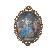 Vintage Rococo-Style Marie Antoinette Framed Portrait