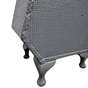 Rare Lloyd Loom Hexagon White Linen Basket with Glass Top