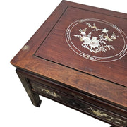 Elegant Rosewood Side Table with Mother-of-Pearl Inlay