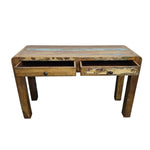 Lucky Furniture Rustic Reclaimed Wood Two-Drawer Console Table