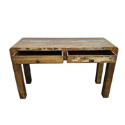 Lucky Furniture Rustic Reclaimed Wood Two-Drawer Console Table