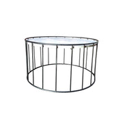 Elegant Round Marble and Iron Cage Coffee Table