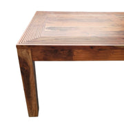 Modern Dark Wood Dining Table with Grooved Detail