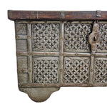Antique Rajasthani Carved Wood Indian Dowry Chest