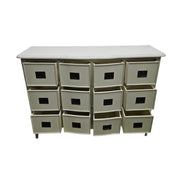 Vintage Farmhouse 12-Drawer Apothecary Bow-Front Chest