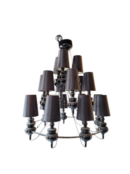 THE One Tiered Black Shade Chandelier