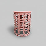 Soft Pink Interlocking Circle Metal Round Side Table