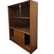 Mid-Century Modern Teak Display Cabinet with Sliding Glass
