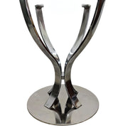 Sculptural Chrome and Glass Round Dining Table