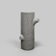 Tree Trunk Inspired Grey Crackle Glaze Ceramic Cylindrical Vase Medium