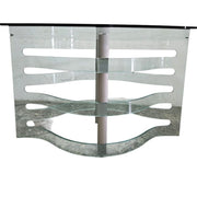 Fiam Italy Retro Sculptural Curved Glass Oval Dining Table