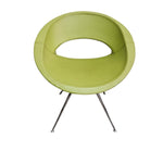 Postmodern Space Age Green Leather Ring Accent Chair