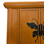 Chinese Vintage Elm Wedding Cabinet Butterfly Hardware