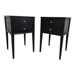 John Lewis Contemporary Black Wood Two-Drawer Nightstand