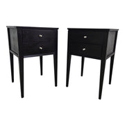John Lewis Contemporary Black Wood Two-Drawer Nightstand