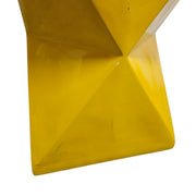 Bold Mustard Yellow Hourglass Faceted Geometric Side Table