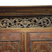 Imposing Indian Style Hand Carved Two Door Solid Wood Cabinet