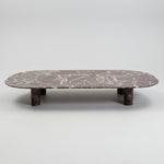 ROSSO LEVANTO Luxury Dark Reddish Brown Marble Oval Coffee Table
