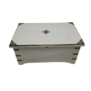 Charming Whitewash Accent Chest with Metal Detail