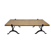 Rustic Industrial Reclaimed Wood Coffee Table with Cast Iron Legs