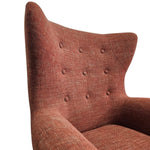 Article Mod Mid-Century Rust Brown Fabric Lounge Armchair