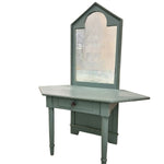 Upcycled Sage Green Wooden Dressing Table with Mirror
