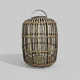 Eternelle Rustic Woven Wood Effect Solar Outdoor Lantern