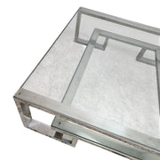 The One Two-Tier Glass & Silver Coffee Table