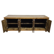 Rustic Honey-Toned Six-Door Sideboard and Media Console