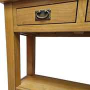 Timeless Honey-Toned Console Table with Lower Shelf