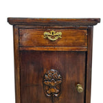 Stately Antique Style Carved Wood Pedestal Side Table Cabinet