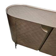 Artisan Textured Champagne Bronze Sideboard with Curved Edges