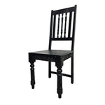 Stately Indian Style Carved Black Wood Dining Chair
