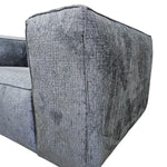 Chattels & More Retro Style Charcoal Textured Fabric Loveseat Sofa