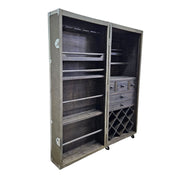Artisan Rolling Wooden Steamer Trunk Bar Cabinet