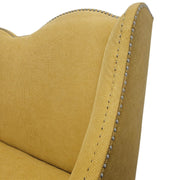 Radiant Mustard Yellow Wingback Settee