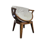 Home Centre Shai Solid Wood Barrel Accent Chair