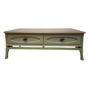 Two-Tone Farmhouse Coffee Table with Storage Drawers