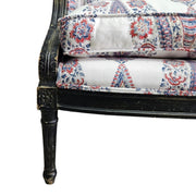 Classic French Bergère Armchair in Vibrant Paisley