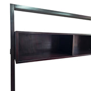 Architectural Charcoal Black Wooden Ladder TV Stand and Bookshelf