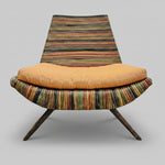 Multi Colour Rattan Low Slung Outdoor Accent Chair