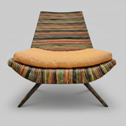 Multi Colour Rattan Low Slung Outdoor Accent Chair