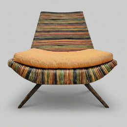 Multi Colour Rattan Low Slung Outdoor Accent Chair