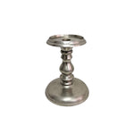 Turned Pewter Style Silver Metal Petite Candlestick