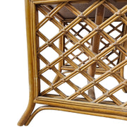 Mid-Century Oval Rattan Bistro Dining Table