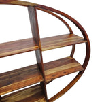 Handcrafted Oval Silhouette Mango Wood Display Shelf