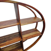 Handcrafted Oval Silhouette Mango Wood Display Shelf