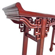 Traditional Chinese Red Lacquer Altar Style Wooden Console Table